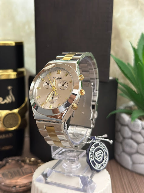 SALCO CABALLERO BICOLOR REDONDO CAJA TODA PLATEADA ESFERA PLATEADA