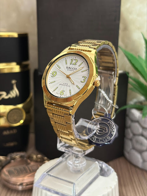 SALCO CABALLERO TODO DORADO ESFERA BLANCA