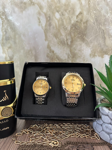 COMBO BLU BICOLOR ESFERA DORADA ARO DORADO