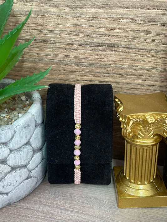 PULSO DAMA EN ORO LAMINADO ROSADO X5