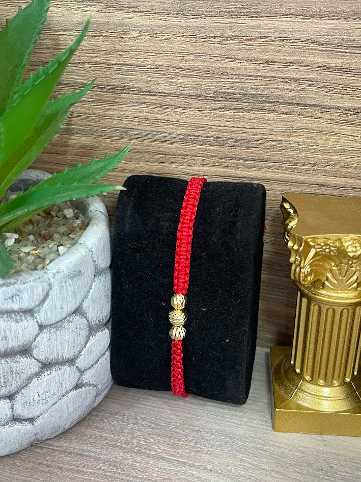 PULSO EN ORO LAMINADO X3 ROJO