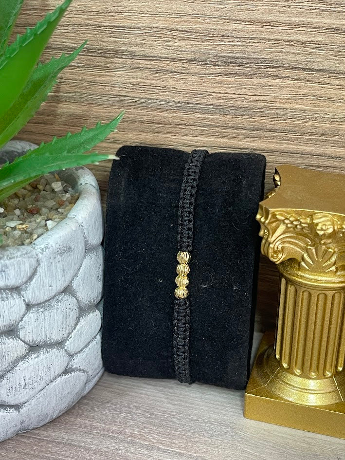 PULSO EN ORO LAMINADO X4 NEGRO