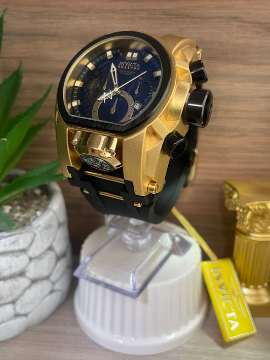 RELOJ INVICTA ELEGANTE DORADO TABLERO NEGRO