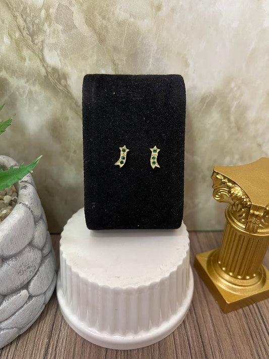 TOPO ESTRELLA FUGAZ CIRCON 4X9MM ORO LAMINADO