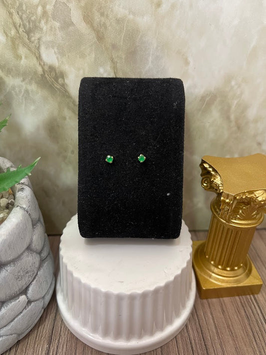 TOPO CIRCON VERDE ESMERALDA 2MM ORO LAMINADO