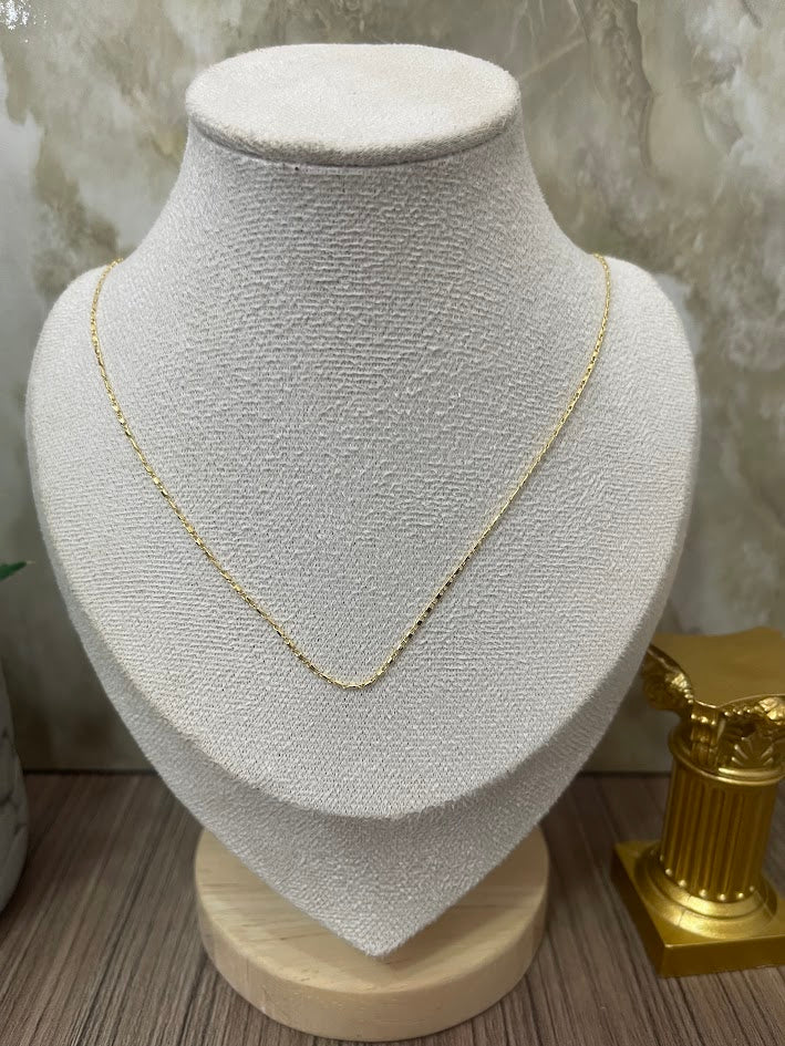 CADENA PLANA FINA 1MM 45CM ORO LAMINADO