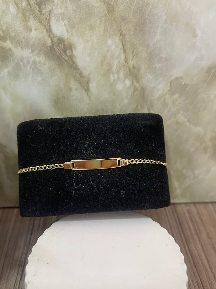 PULSERA 1X1 PLACA 16CM ORO LAMINADO