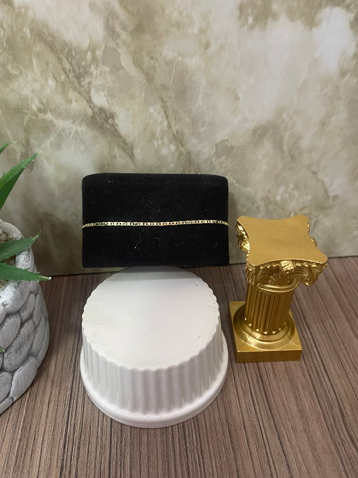 PULSERA 18CM ESCALERA PLANA ORO LAMINADO