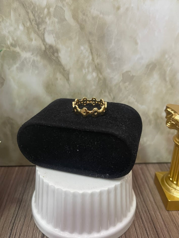 ANILLO LISO TREBOL SEGUIDO T8 ORO LAMINADO