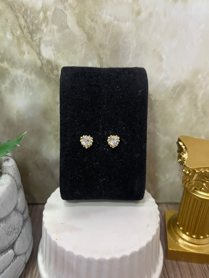 TOPO CORAZON PIEDRA BORDE BALIN 9MM ORO LAMINADO