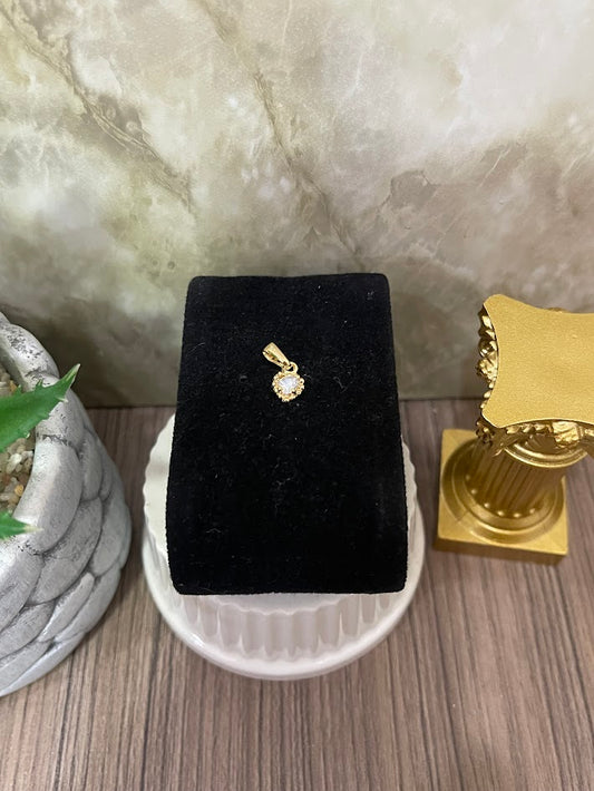 DIJE CORAZON PIEDRA BORDE BALIN 9MM ORO LAMINADO