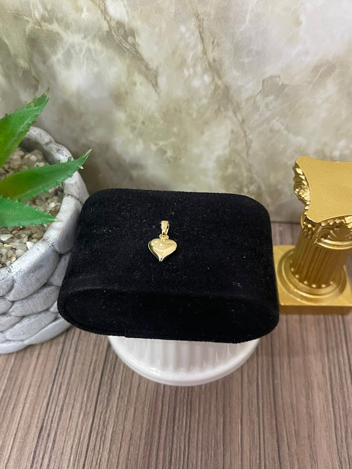DIJE CORAZON SOPLADO MINI ORO LAMINADO