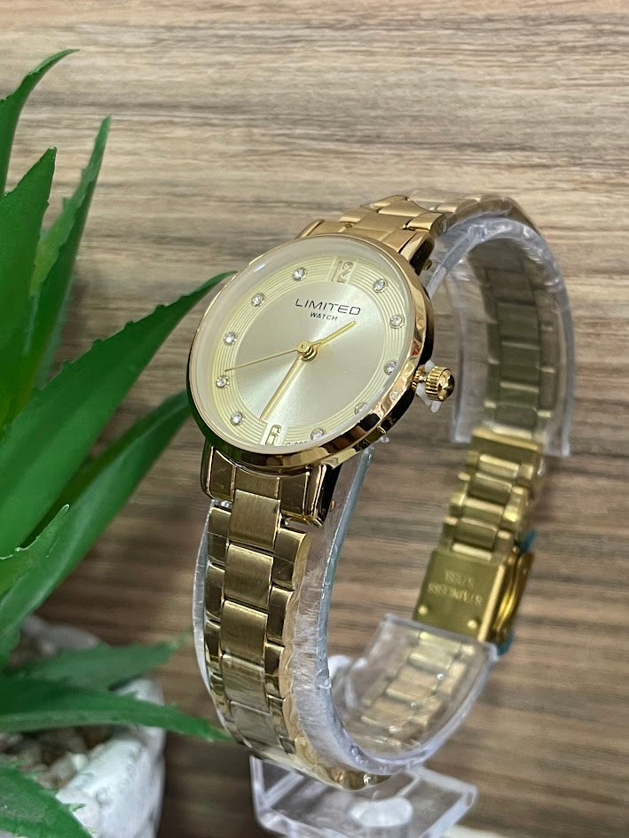 RELOJ DAMA LIMITED DORADO DETALLES
