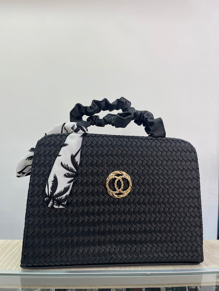 BOLSO CARTERA CO DAMA LAZO NEGRO