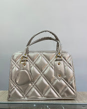 BOLSO DAMA PLATEADO DETALLE CORAZON