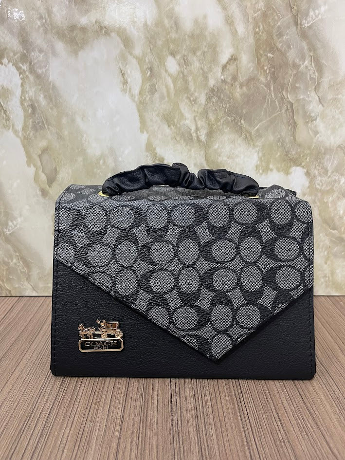 BOLSO DAMA COACH GRIS Y NEGRO