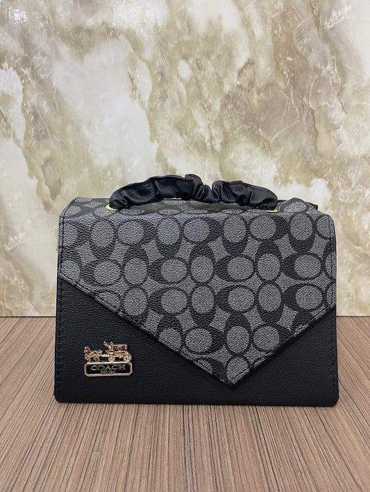 BOLSO DAMA COACH GRIS Y NEGRO
