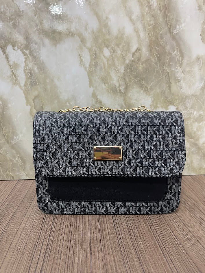 BOLSO BAUL MK NEGRO Y GRIS