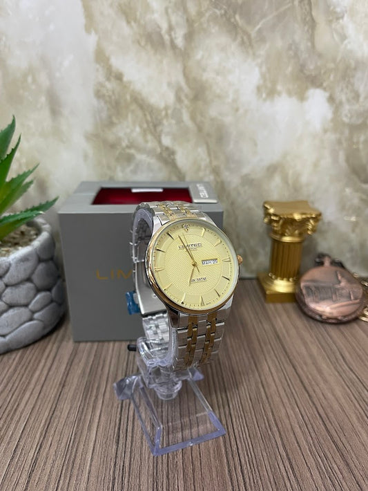 RELOJ LIMITED CABALLERO BICOLOR CALENDARIO