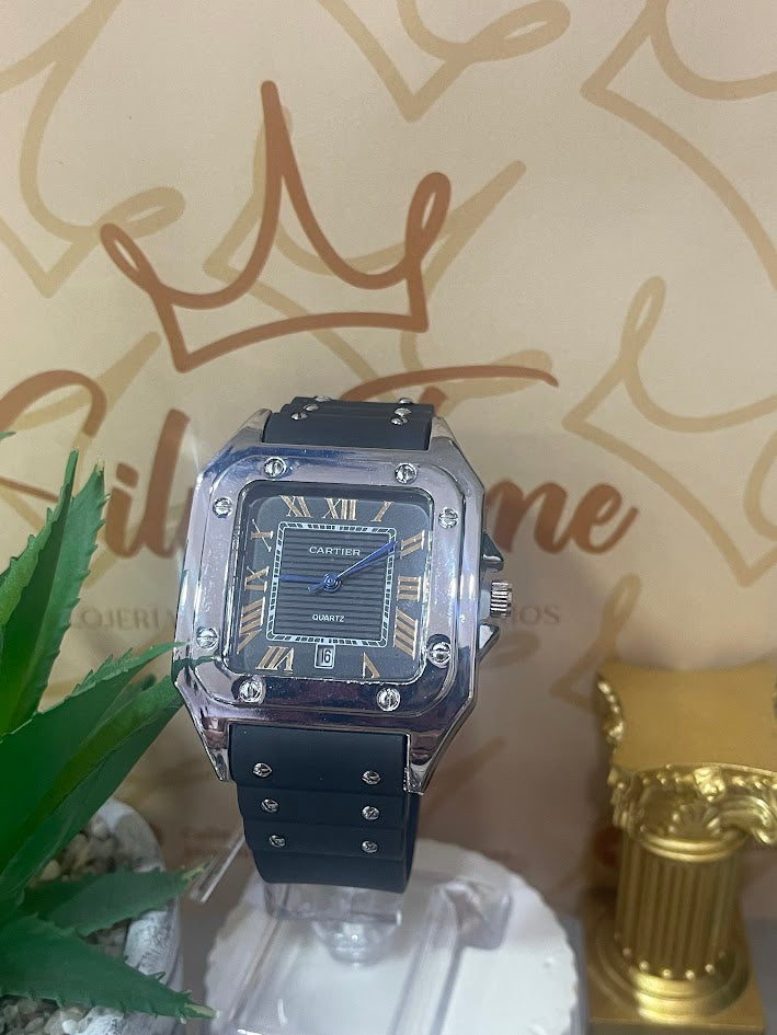 CARTIER PLATEADO Y NEGRO
