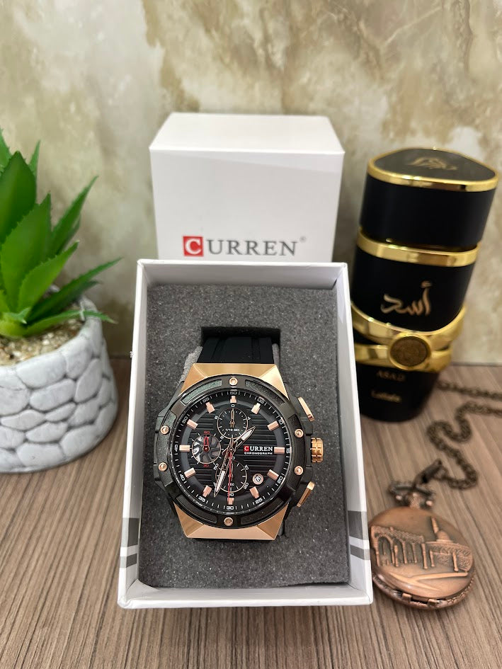 CURREN DORADO ESFERA NEGRA