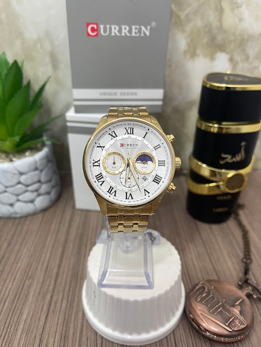 CURREN DORADO ESFERA BLANCA