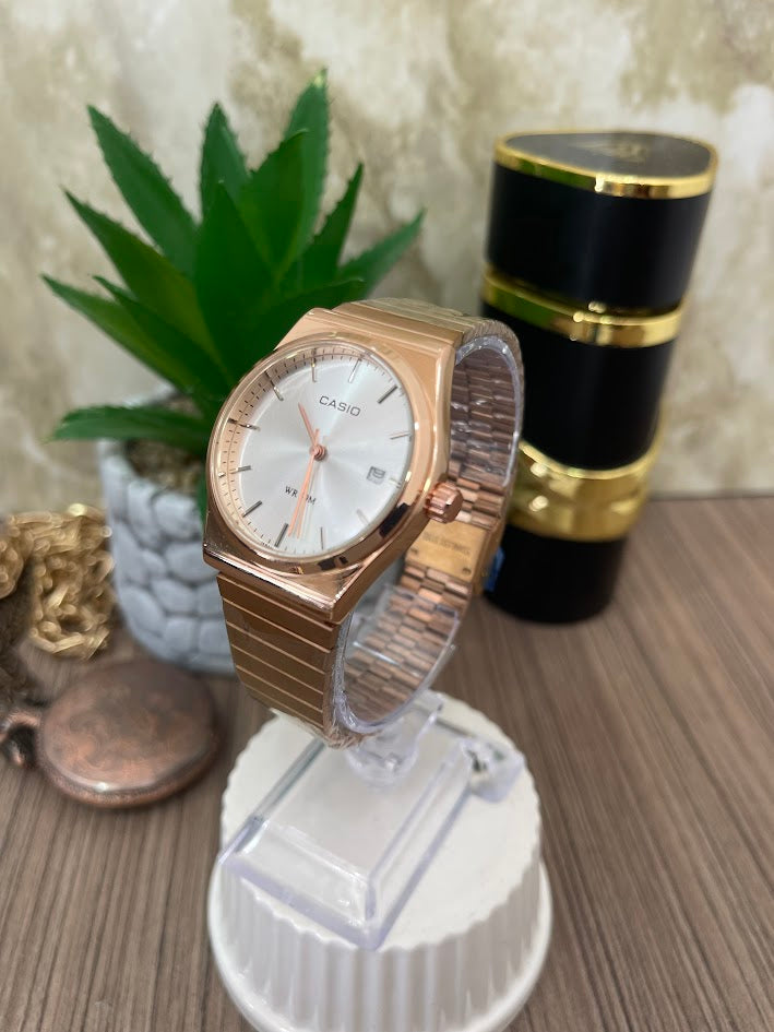 CASIO REDONDO DAMA ORO ROSA