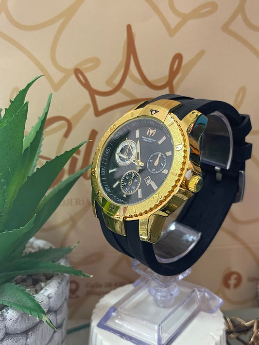 RELOJ TECHNOMARIN NEGRO FONDO DORADO