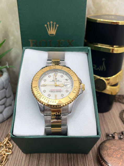RELOJ ROLEX BICOLOR ESFERA BLANCA ARO DORADO
