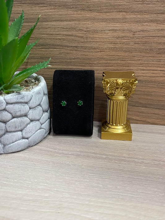TOPO REDONDO VERDE 5MM ORO LAMINADO