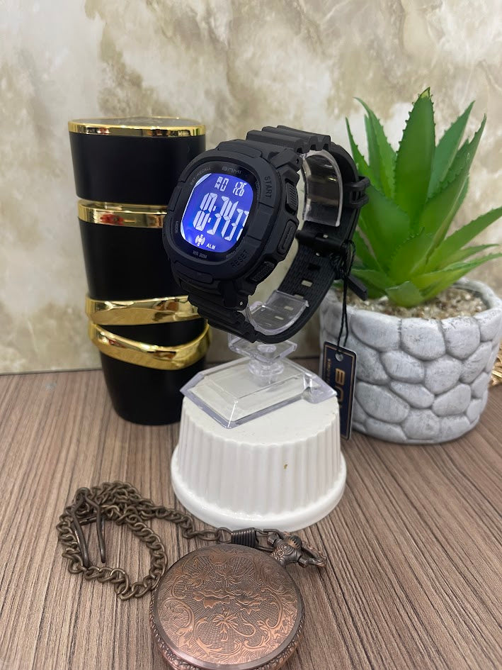 RELOJ DIGITAL TODO NEGRO SUMERGIBLE BNM