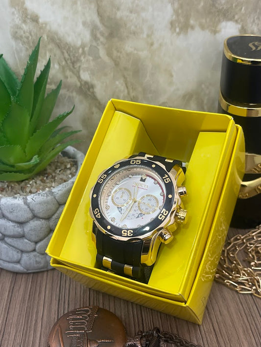 INVITA MANILLA NEGRA EN SILICONA ESFERA PLATEADA ARO NEGRO