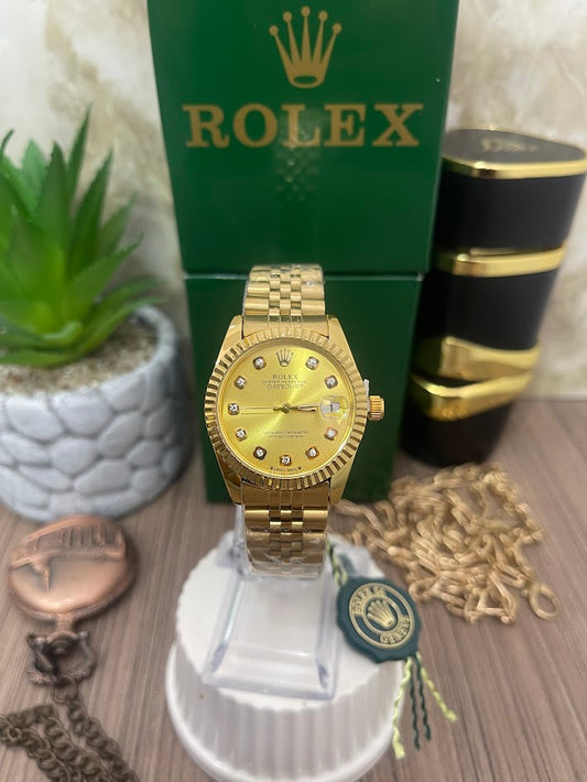 ROLEX DORADO ESFERA DORADA MANILLA TRENZADA