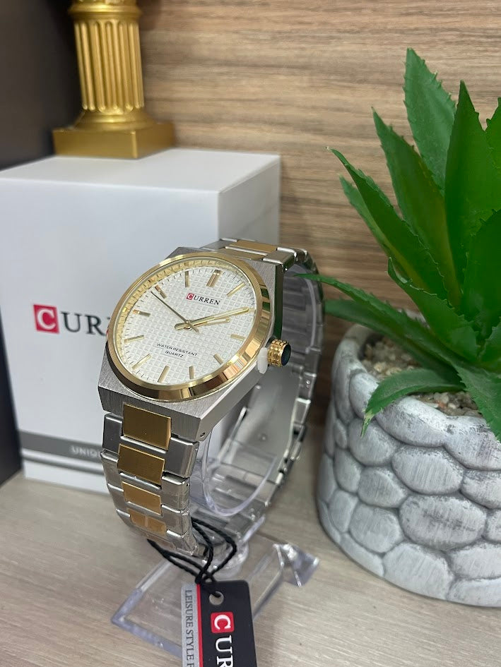 RELOJ CURREN BICOLOR FONDO BLANCO
