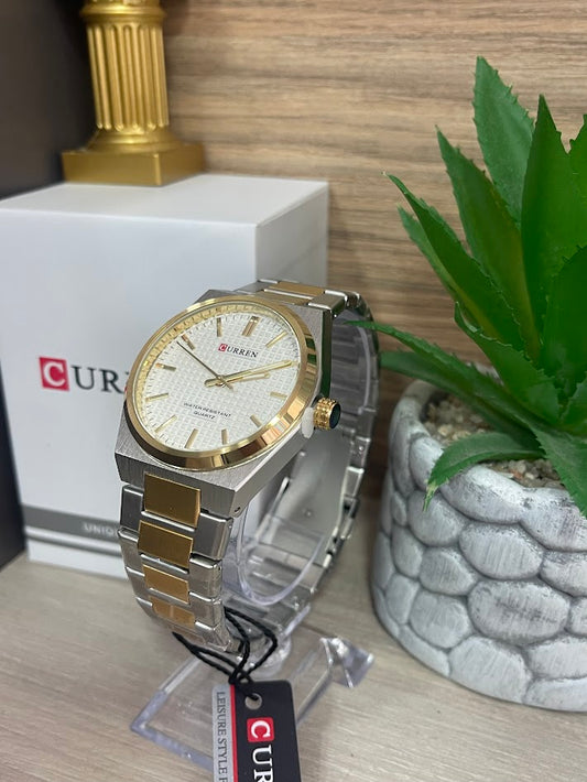 RELOJ CURREN BICOLOR FONDO BLANCO