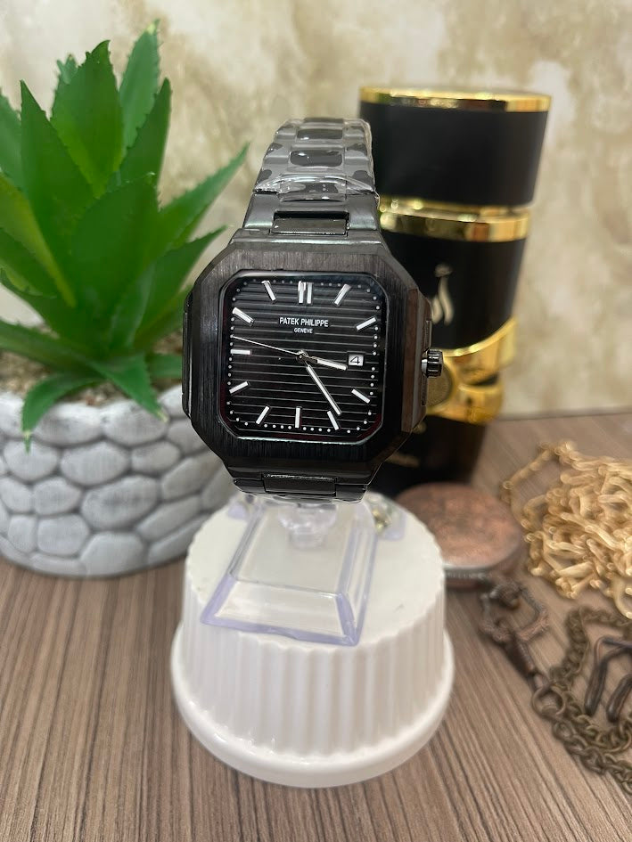 RELOJ PATEK CABALLERO TODO NEGRO CALENDARIO
