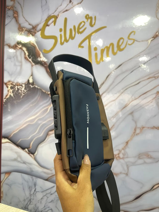 BOLSO CABALLERO FASHION MARRON AZUL