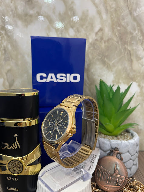 CASIO ORIGINAL METALICO DORADO ESFERA NEGRA