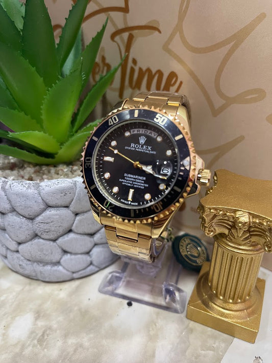 RELOJ ROLEX DORADO CARA NEGRA