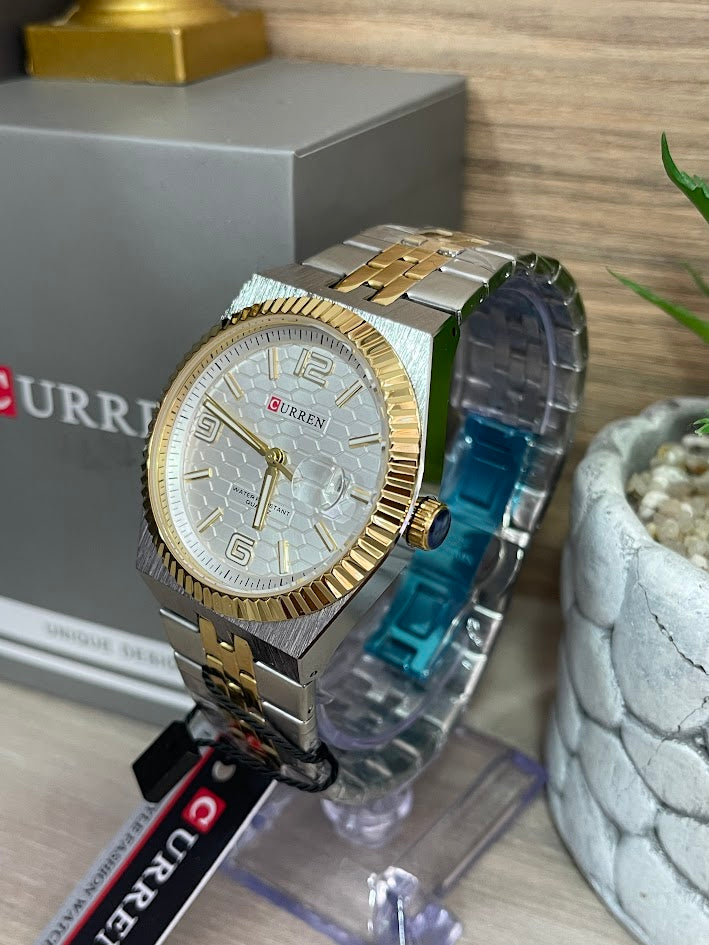 RELOJ CURREN CABALLARO BICOLOR ARO ESTRIA