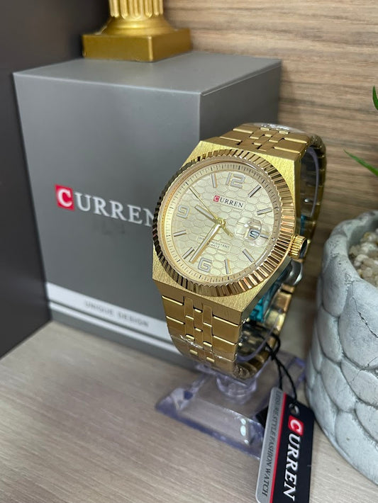 RELOJ CURREN CABALLERO DORADO ARO ESTRIA
