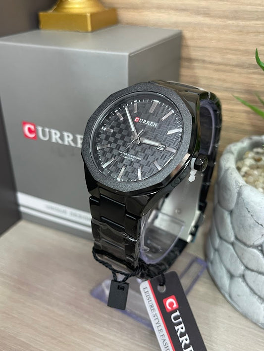 RELOJ CURREN CABALLERO REDONDO TODO NEGRO