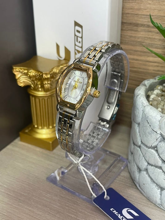 RELOJ CHAXIGO DAMA OVALADO BICOLOR