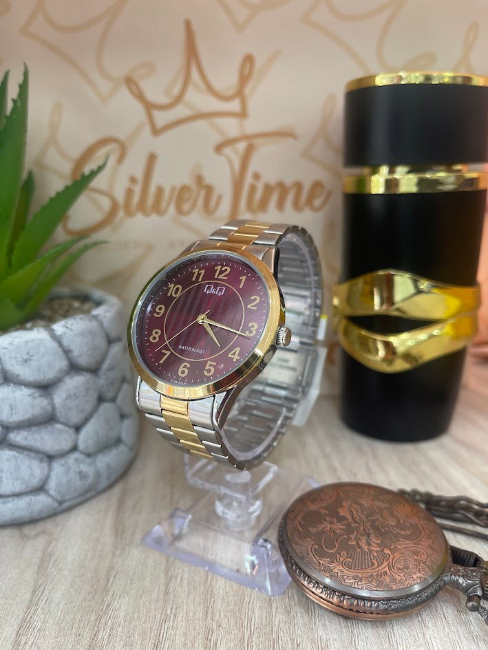 RELOJ HOMBRE QYQ BICOLOR ESFERA ROJA