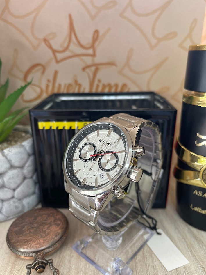 RELOJ HOMBRE EXTRI TODO PLATEADO