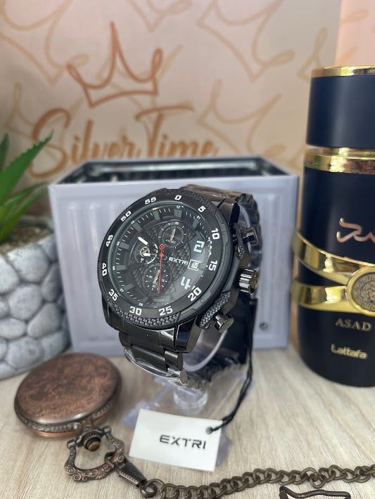 RELOJ HOMBRE EXTRI TODO NEGRO