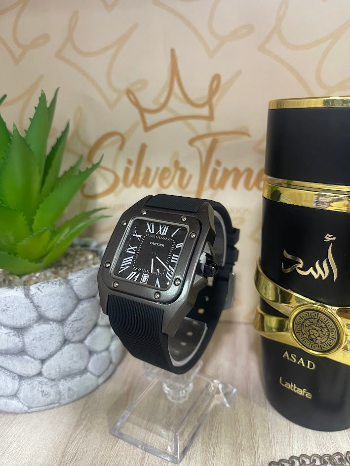 RELOJ CARTIER TODO NEGRO