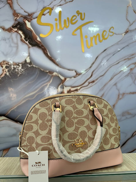 BOLSO DE MANO COACH ROSA DOBLE CORREA