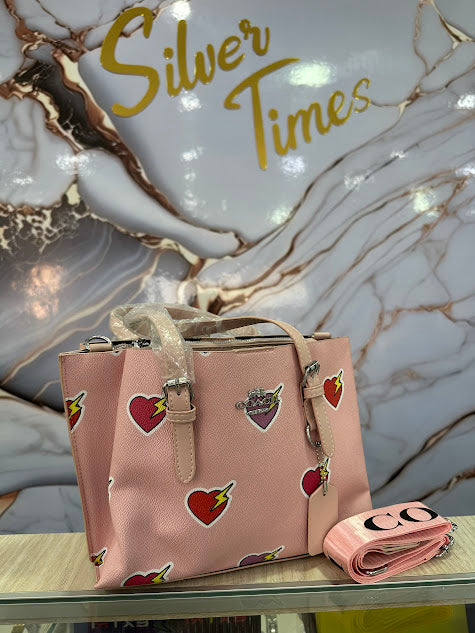 BOLSO TOTE COACH ROSA DOBLE CORREA