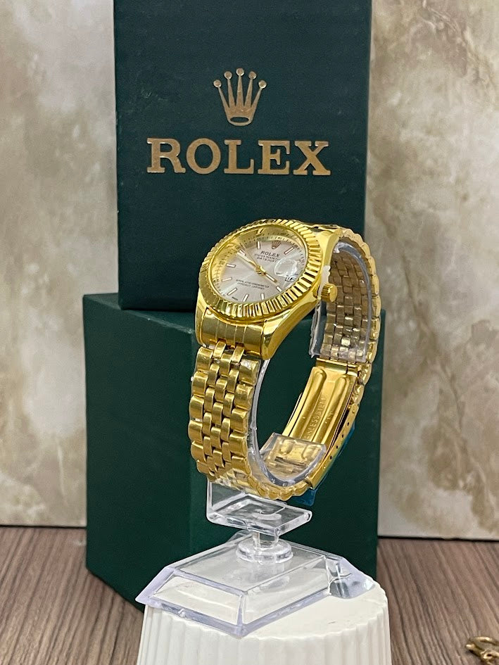 ROLEX DAMA DORADO ESFERA PLATEADA INCLUYE CAJA